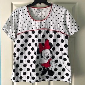 Disney Minnie Mouse Scrub Top L